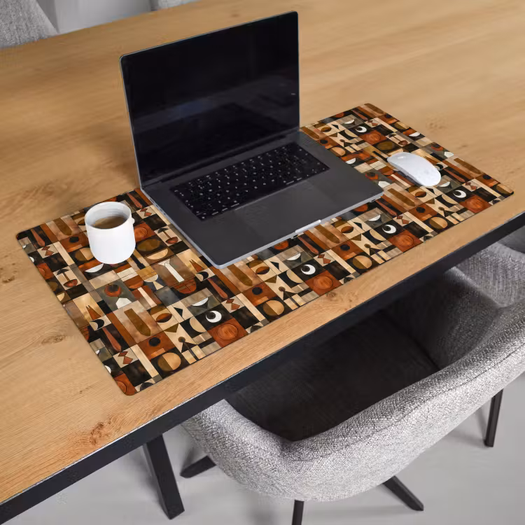 Schreibtischunterlage - Terrakotta – Geometrisch – Mid-Century – Muster — 1