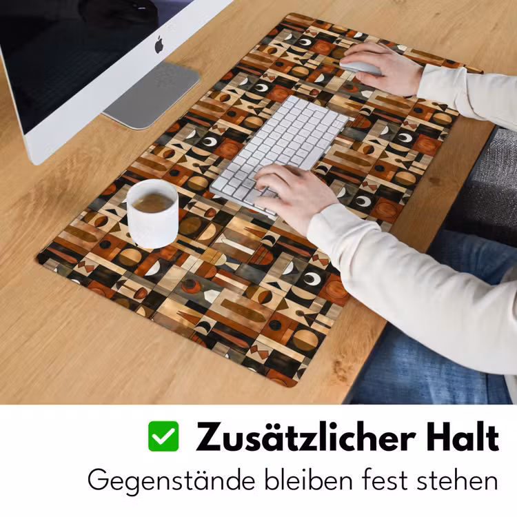 Schreibtischunterlage - Terrakotta – Geometrisch – Mid-Century – Muster — 3
