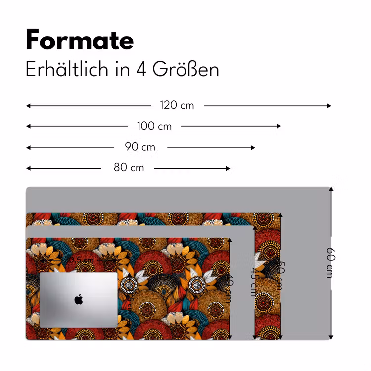 Schreibtischunterlage - Farbenfroh – Aborigine – Punktmalerei – Botanisch – Muster — 5
