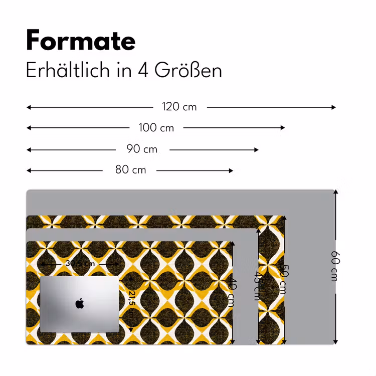 Schreibtischunterlage - Gelb – Schwarz – Geometrisch – Retro – Struktur — 5