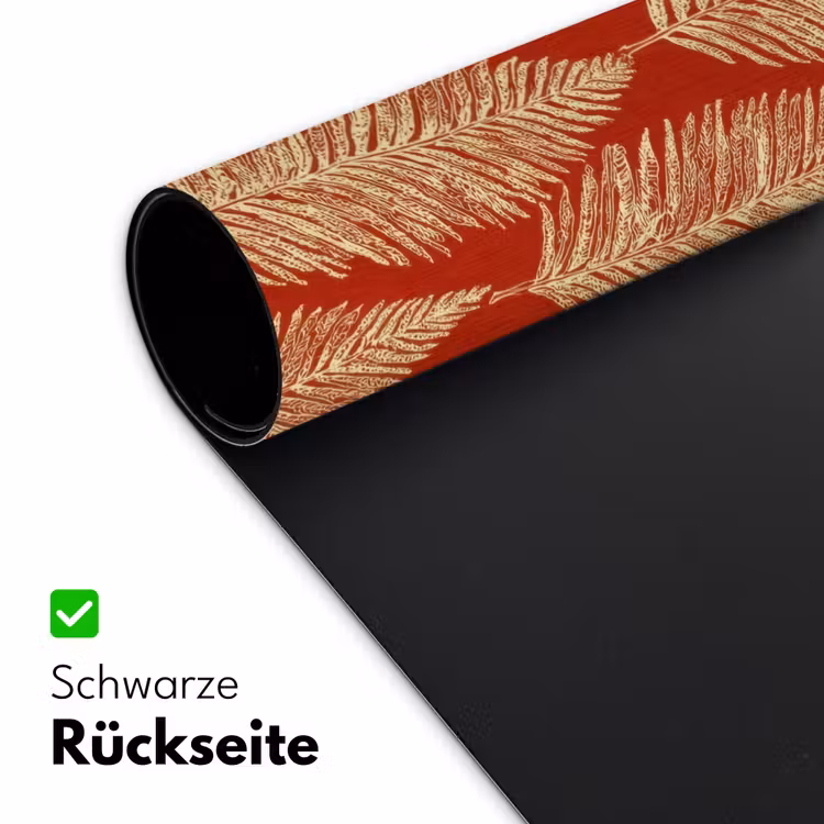Schreibtischunterlage - Rot – Botanisch – Farn – Muster — 2