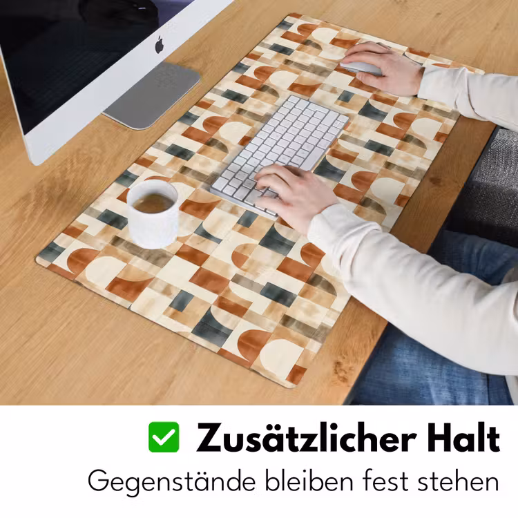 Schreibtischunterlage - Terrakotta – Geometrisch – Aquarell – Textur — 3