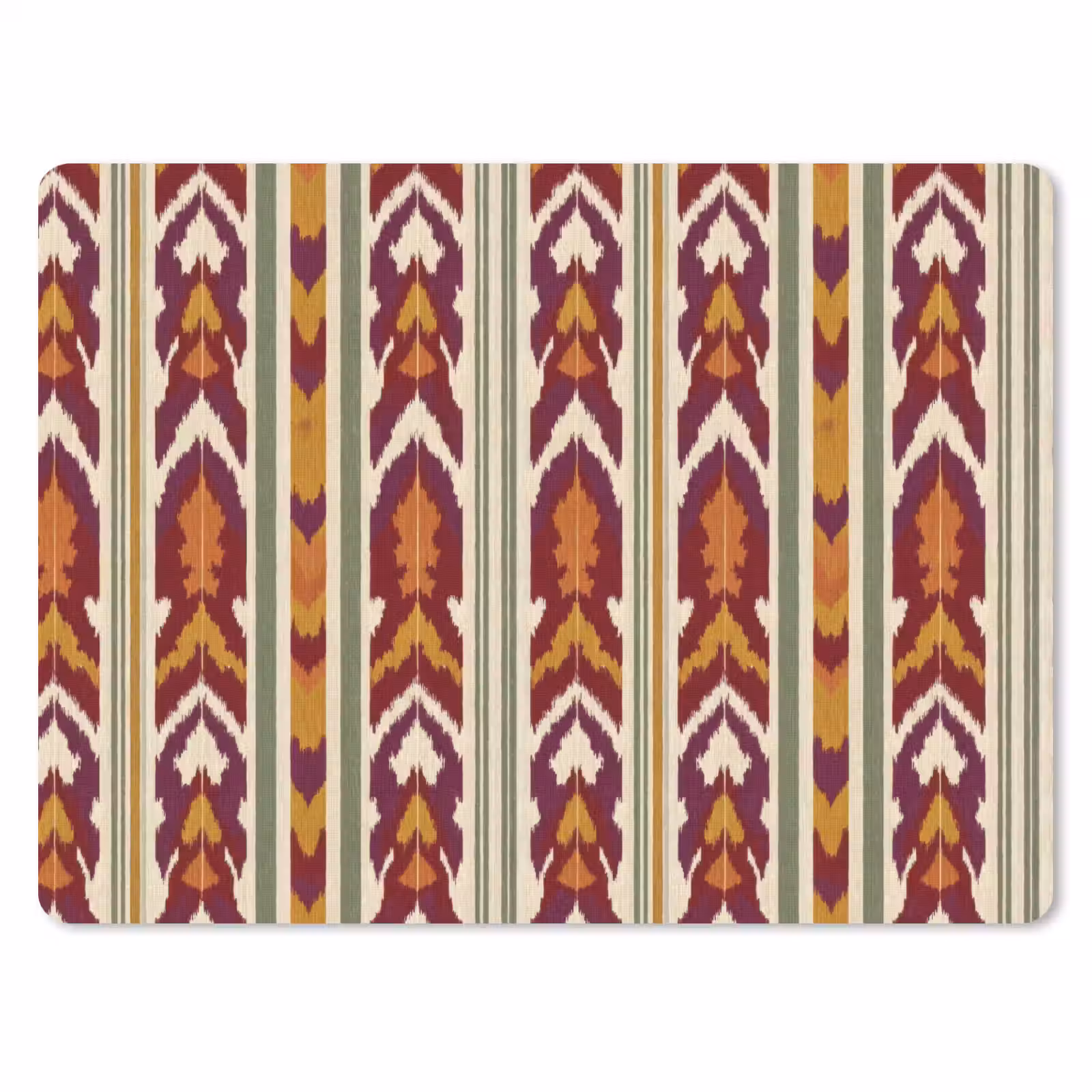 Mauspad - Ikat – Bordeauxrot – Ethno – Muster — 1