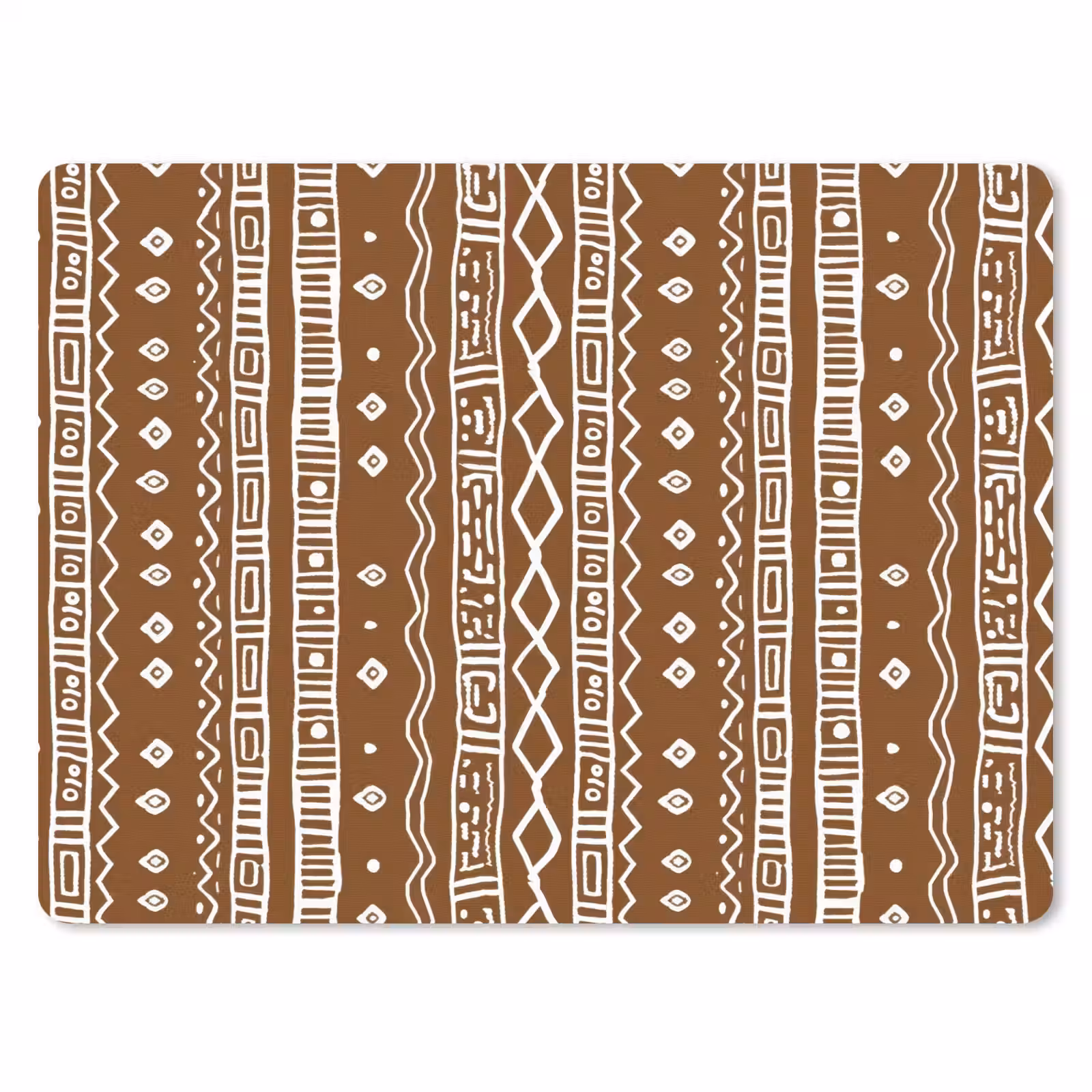 Mauspad - Schokoladenbraun – Ethno – Tribal – Muster — 1