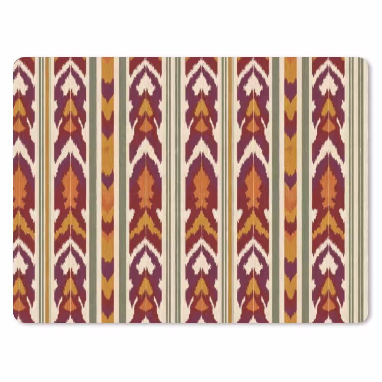 Mauspad - Ikat – Bordeauxrot – Ethno – Muster — 1