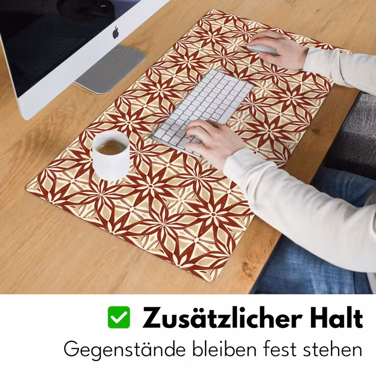 Schreibtischunterlage - Bordeauxrot – Geometrisch – Fliese – Muster — 3