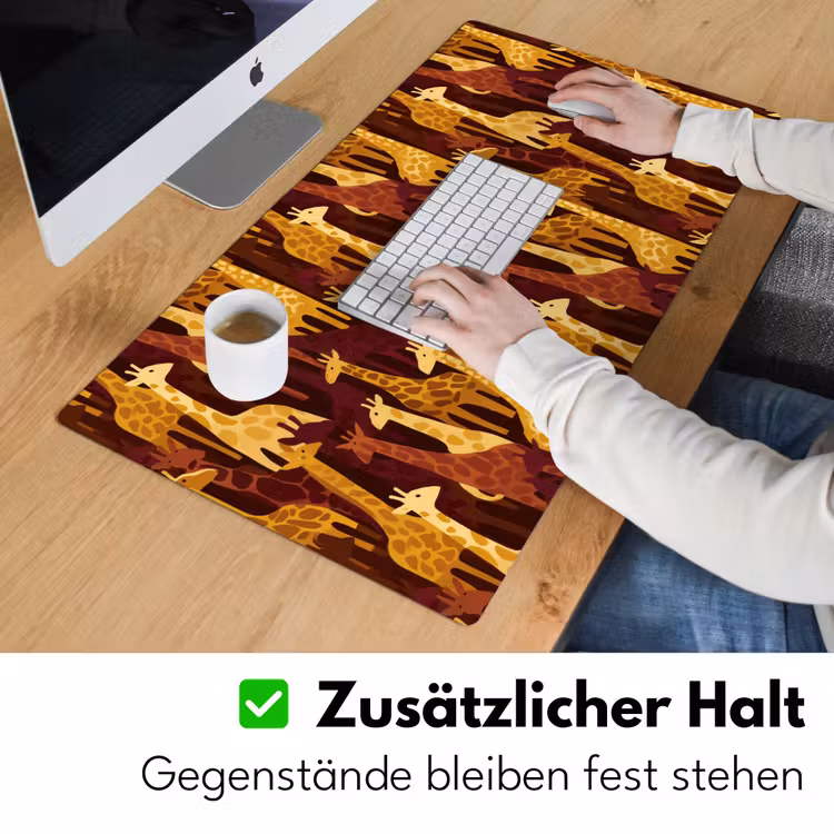 Schreibtischunterlage - Braun – Giraffen – Safari – Muster — 3
