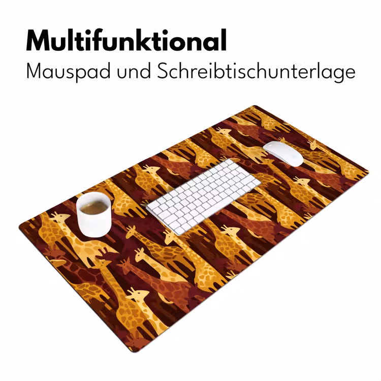 Schreibtischunterlage - Braun – Giraffen – Safari – Muster — 4