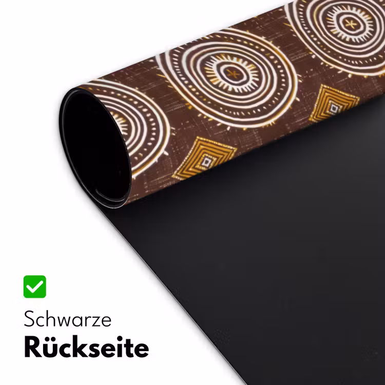 Schreibtischunterlage - Schokoladenbraun – Ethno – Tribal – Kreise – Muster — 2