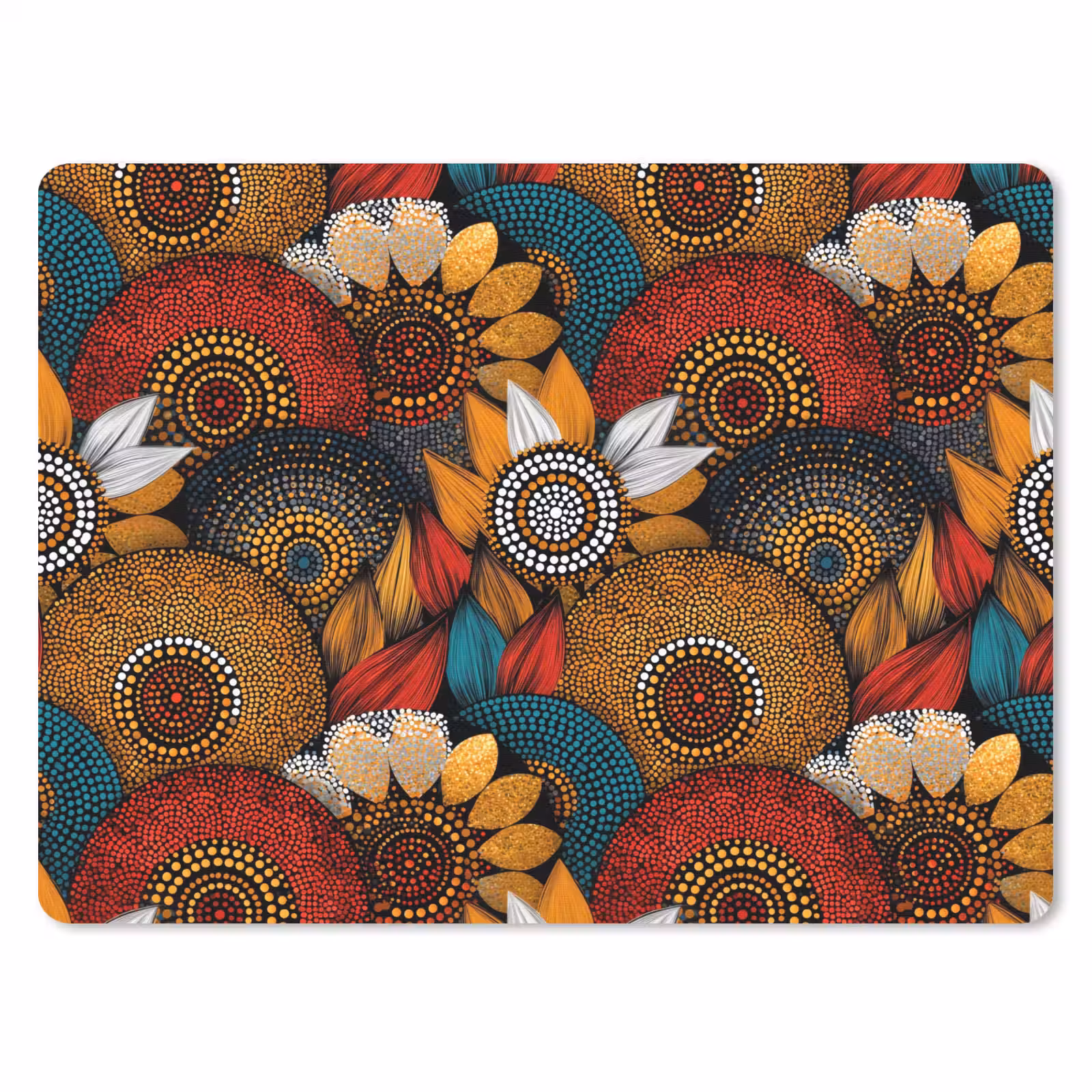 Mauspad - Farbenfroh – Aborigine – Punktmalerei – Botanisch – Muster — 1