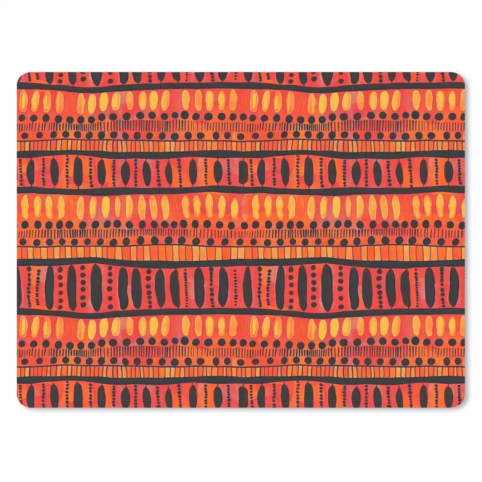 Mauspad - Rot – Orange – Ethnisch – Ausdrucksstark – Muster — 1