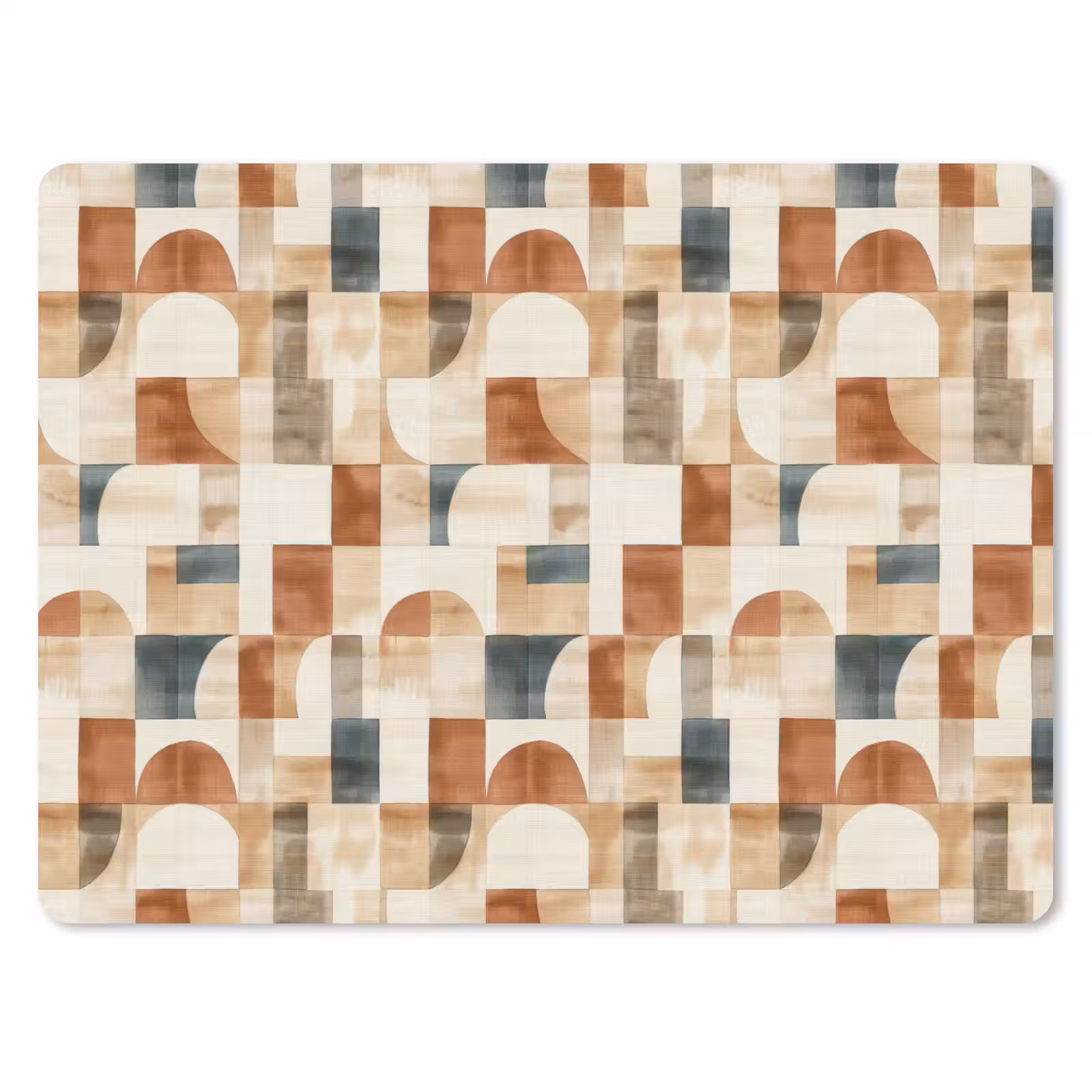 Mauspad - Terrakotta – Geometrisch – Aquarell – Textur — 1