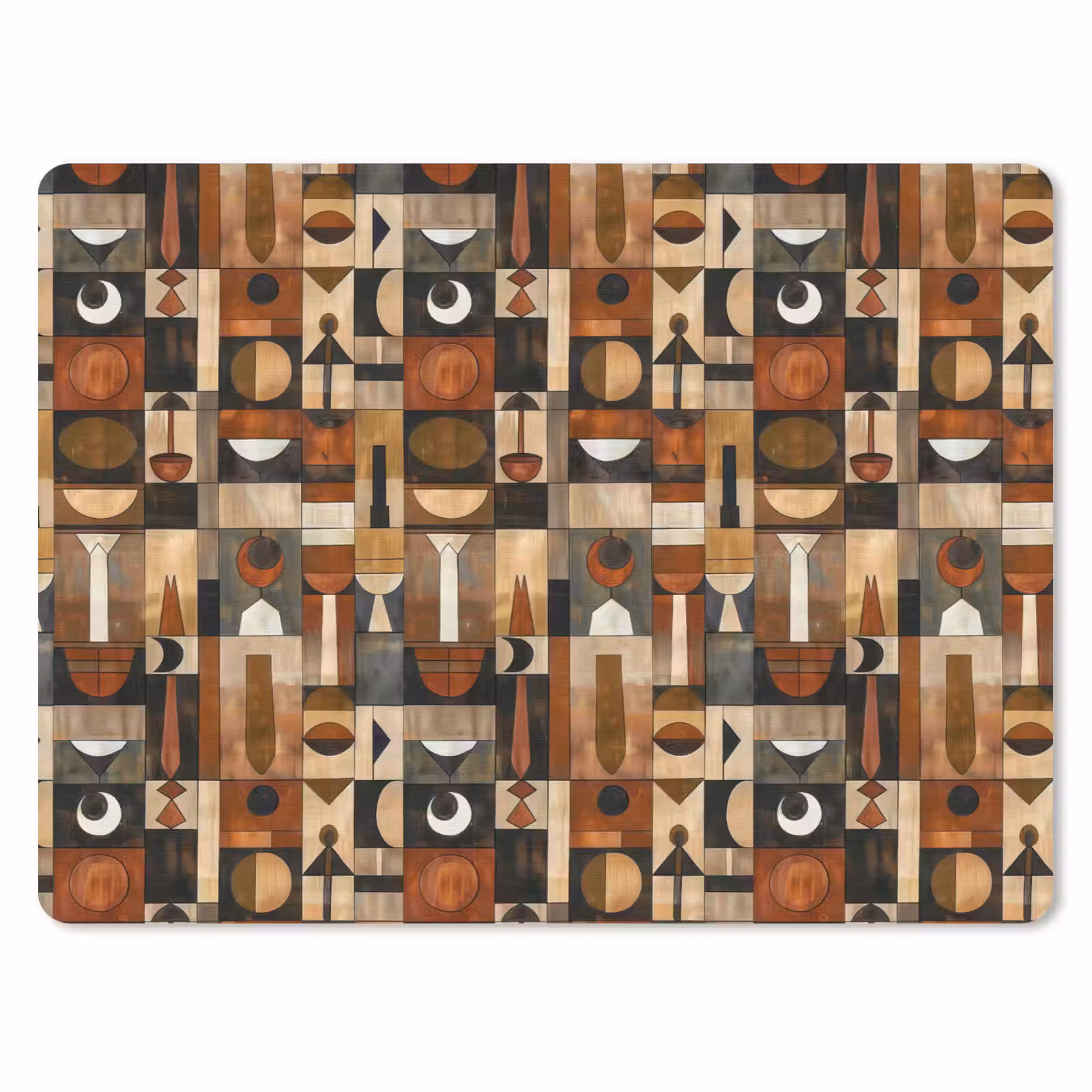 Mauspad - Terrakotta – Geometrisch – Mid-Century – Muster — 1