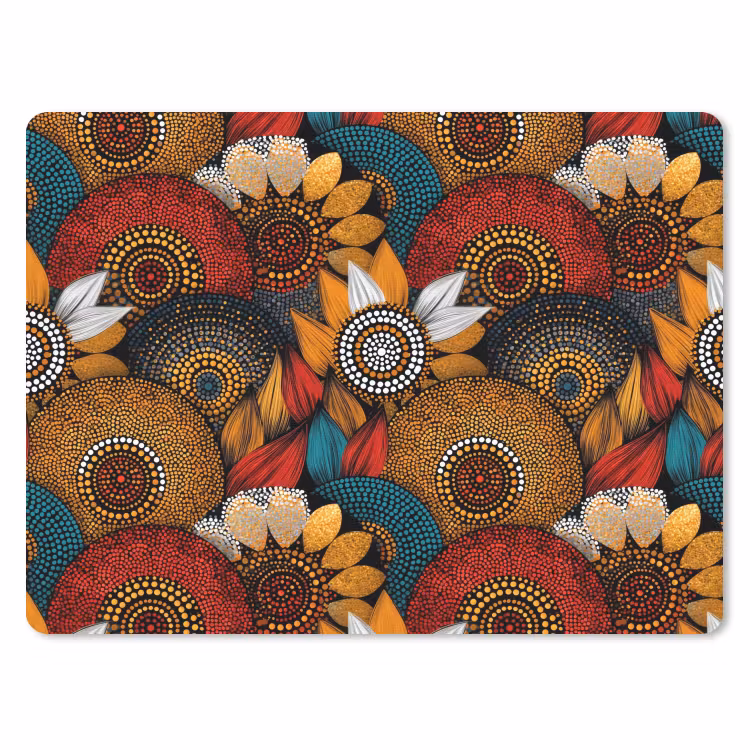 Mauspad - Farbenfroh – Aborigine – Punktmalerei – Botanisch – Muster — 1