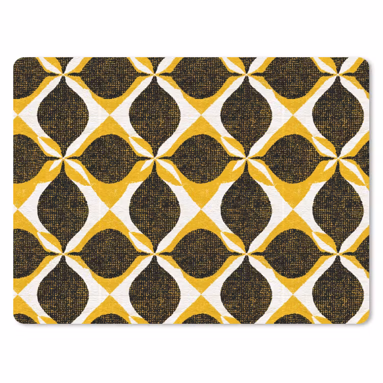Mauspad - Gelb – Schwarz – Geometrisch – Retro – Struktur — 1