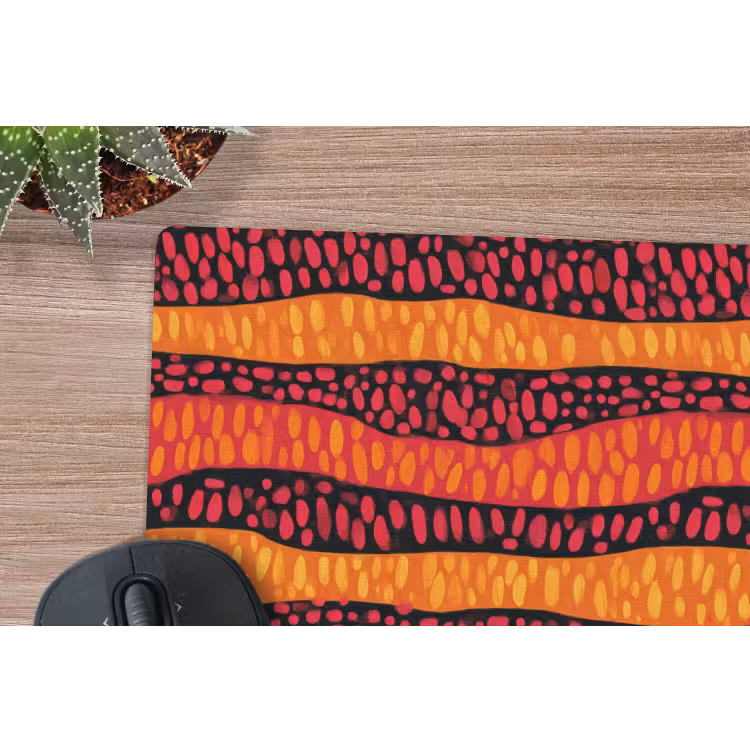 Mauspad - Orange – Rosa – Ausdrucksstark – Muster — 4