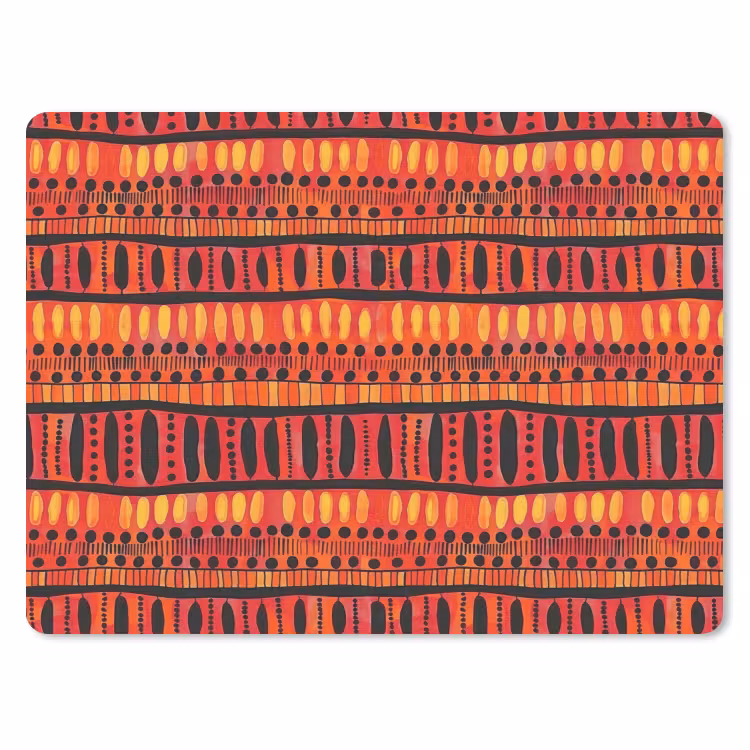 Mauspad - Rot – Orange – Ethnisch – Ausdrucksstark – Muster — 1