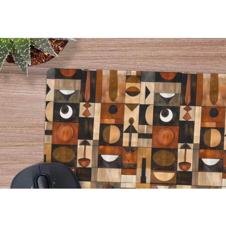 Mauspad - Terrakotta – Geometrisch – Mid-Century – Muster — 4