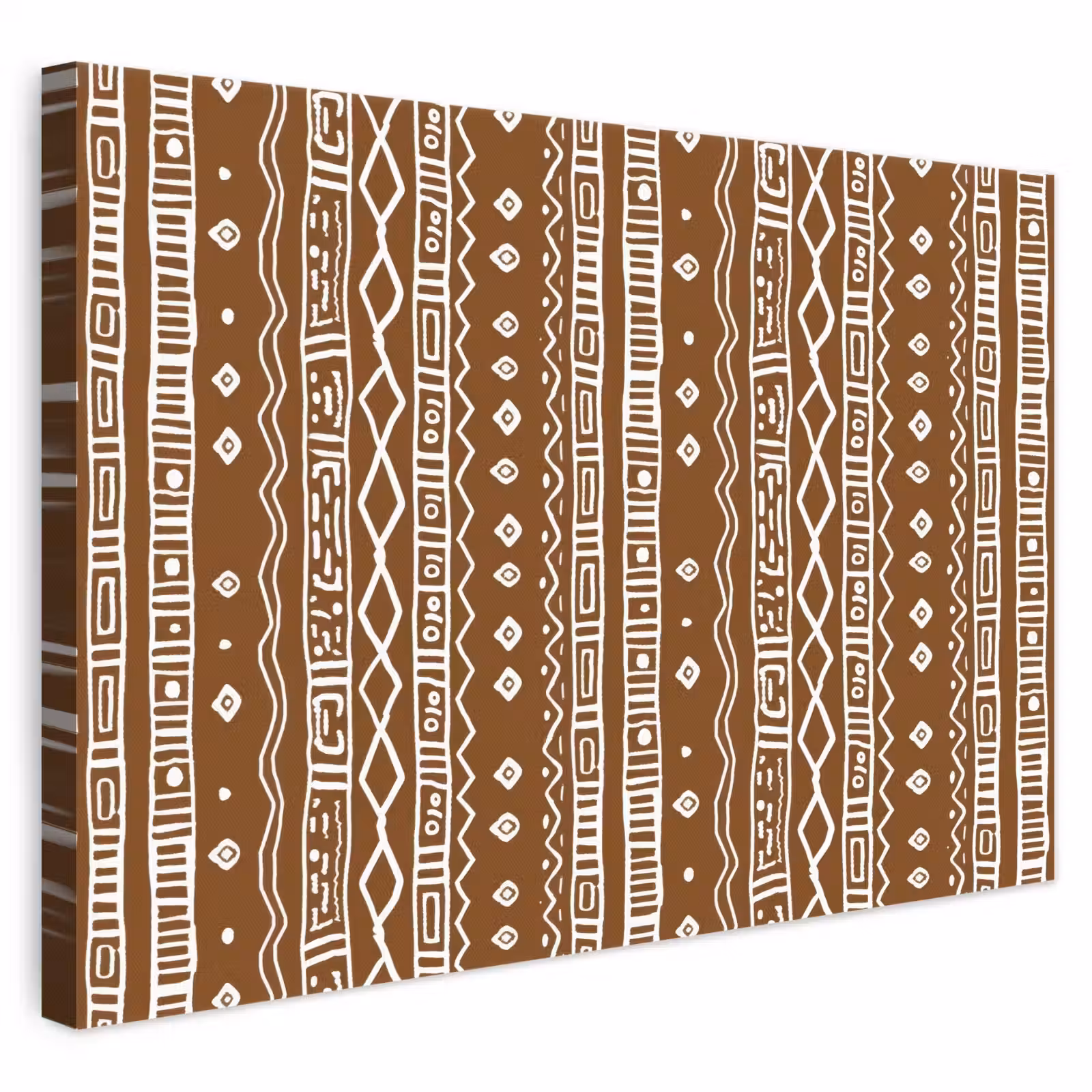 Leinwandbild - Schokoladenbraun – Ethno – Tribal – Muster — 1