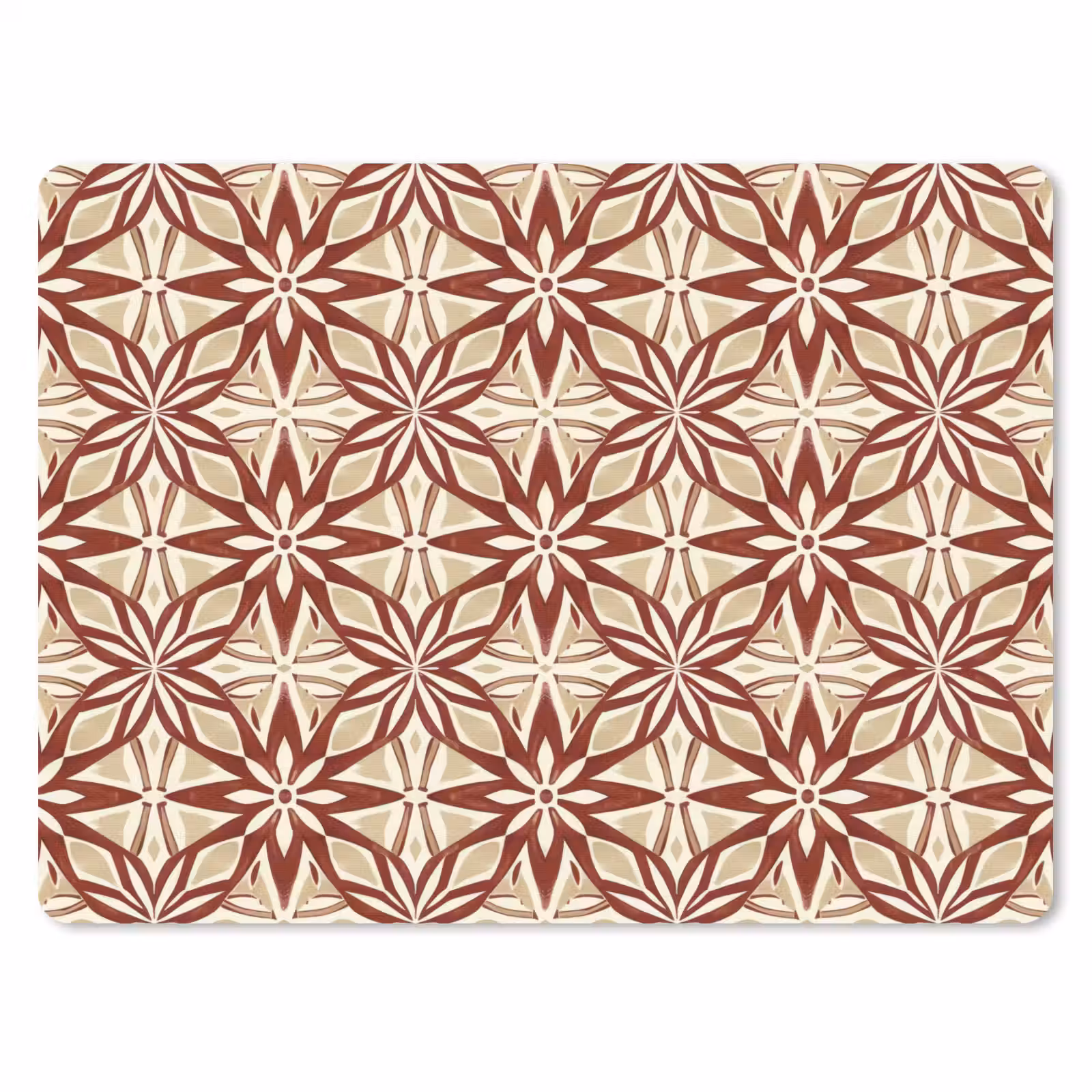 Mauspad - Bordeauxrot – Geometrisch – Fliese – Muster — 1