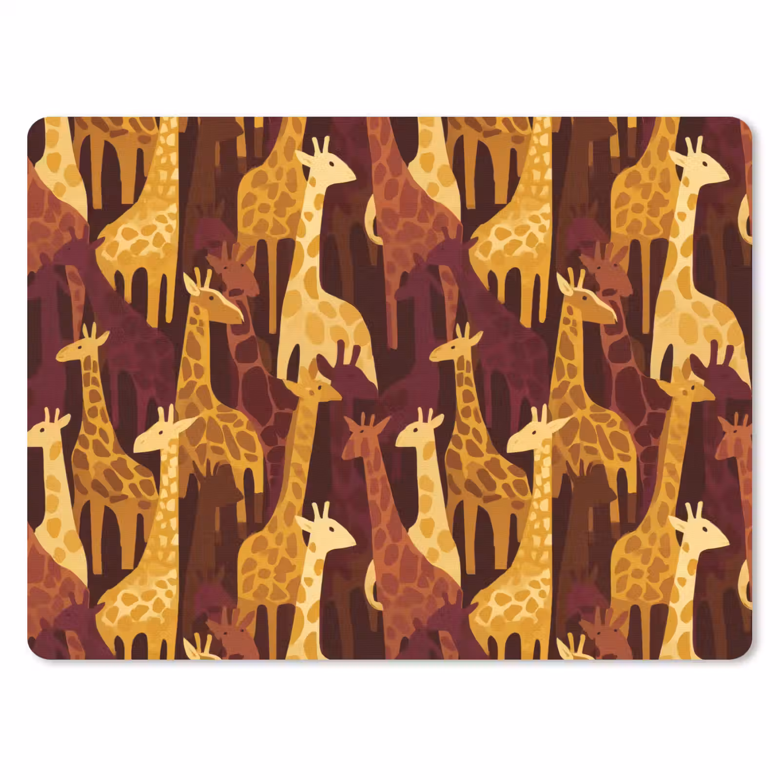 Mauspad - Braun – Giraffen – Safari – Muster — 1
