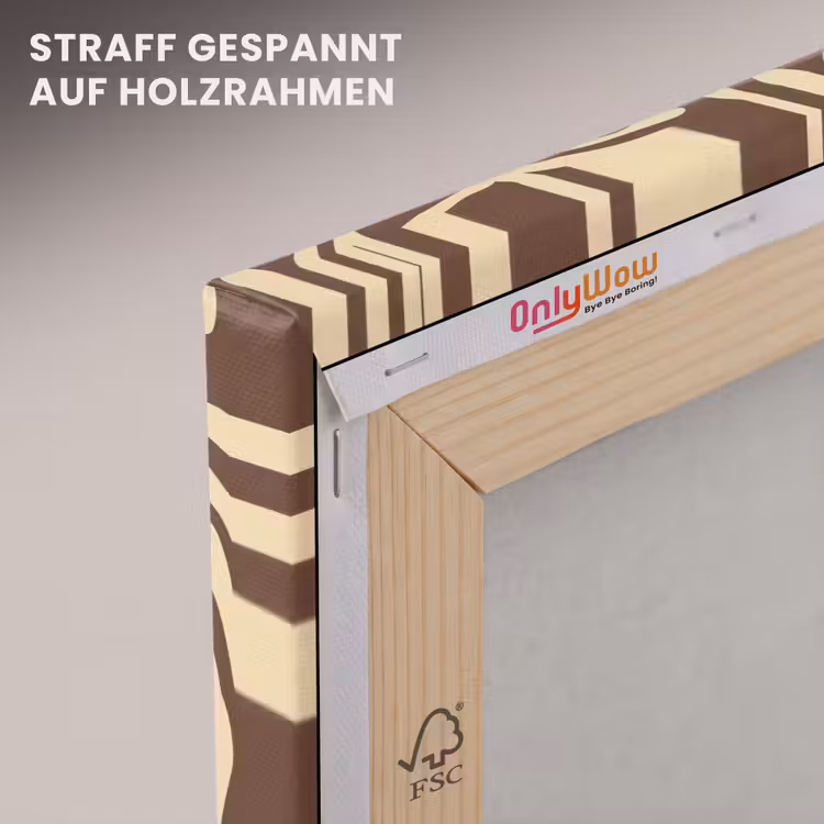 Leinwandbild - Braun – Koralle – Ausdrucksstark – Muster — 5