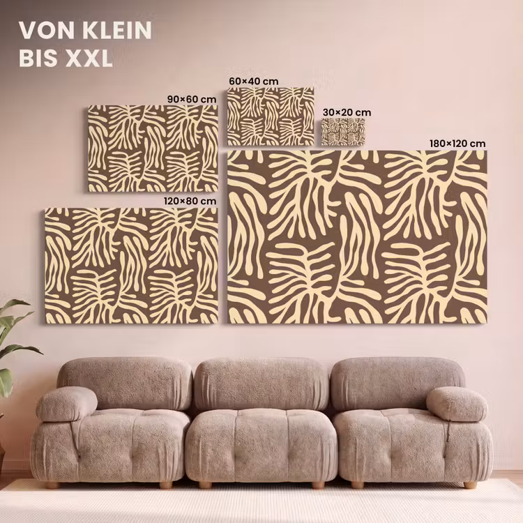 Leinwandbild - Braun – Koralle – Ausdrucksstark – Muster — 6
