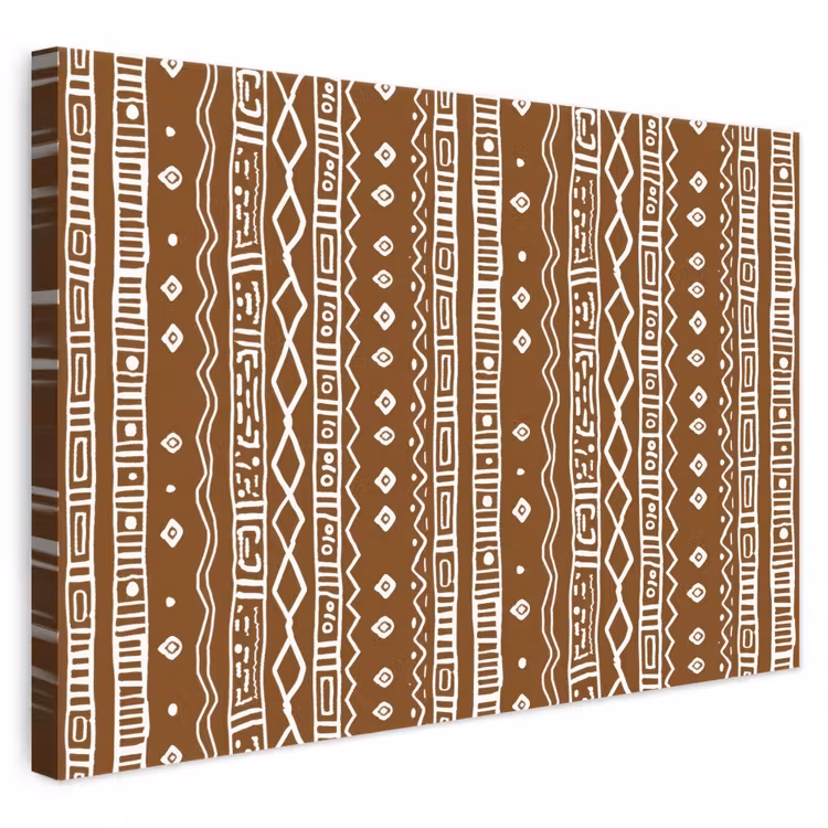 Leinwandbild - Schokoladenbraun – Ethno – Tribal – Muster — 1