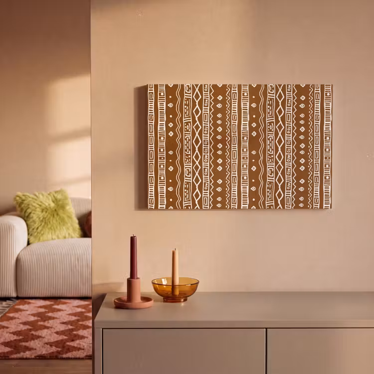Leinwandbild - Schokoladenbraun – Ethno – Tribal – Muster — 2