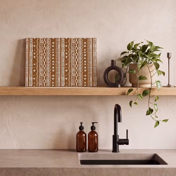 Leinwandbild - Schokoladenbraun – Ethno – Tribal – Muster — 3