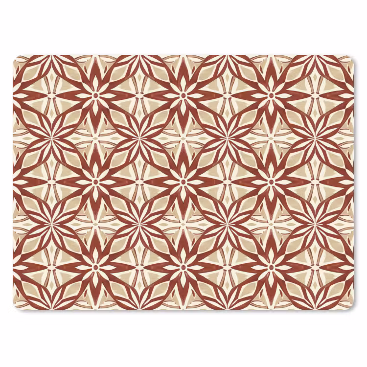 Mauspad - Bordeauxrot – Geometrisch – Fliese – Muster — 1