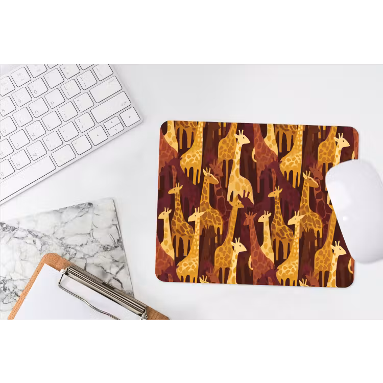 Mauspad - Braun – Giraffen – Safari – Muster — 2