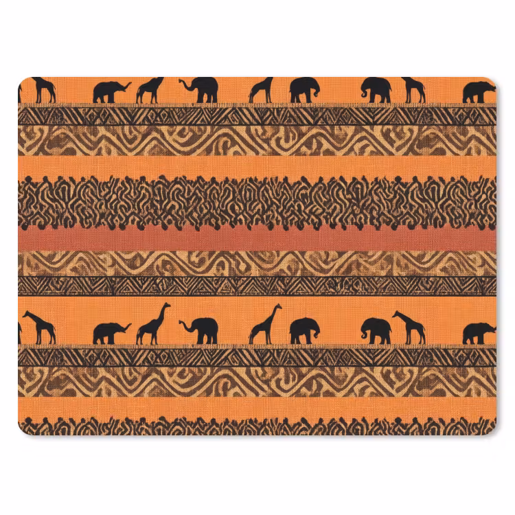Mauspad - Orange – Safari – Afrikaans – Tiere – Muster — 1