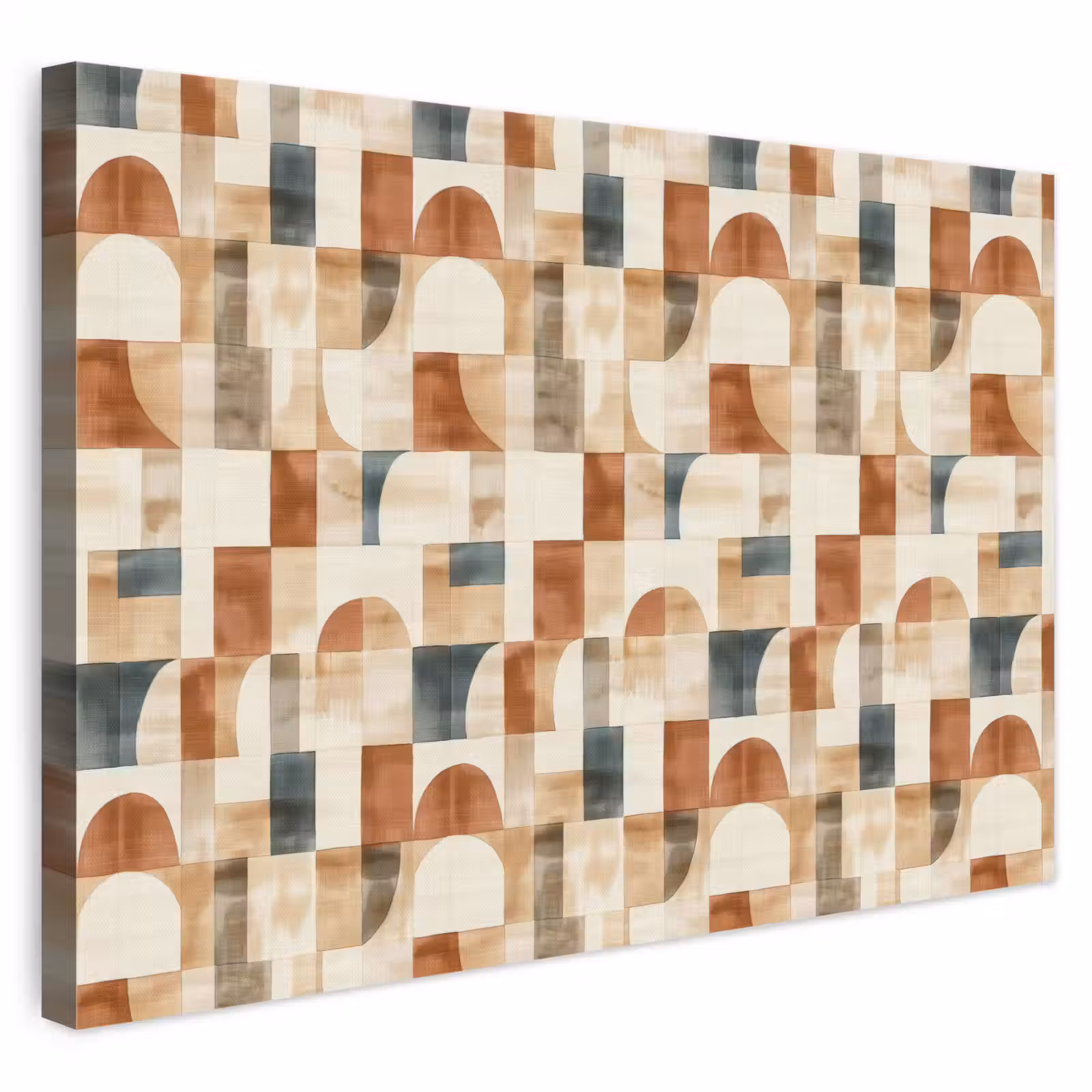 Leinwandbild - Terrakotta – Geometrisch – Aquarell – Textur — 1