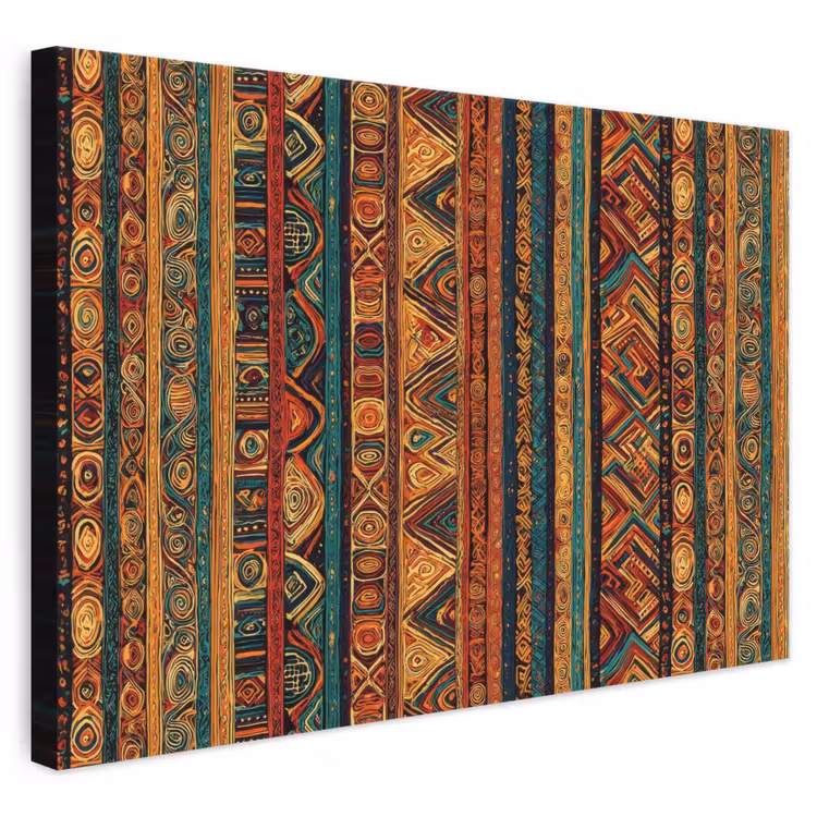Leinwandbild - Farbenfroh – Ethnisch – Folkloristisch – Gemustert — 1