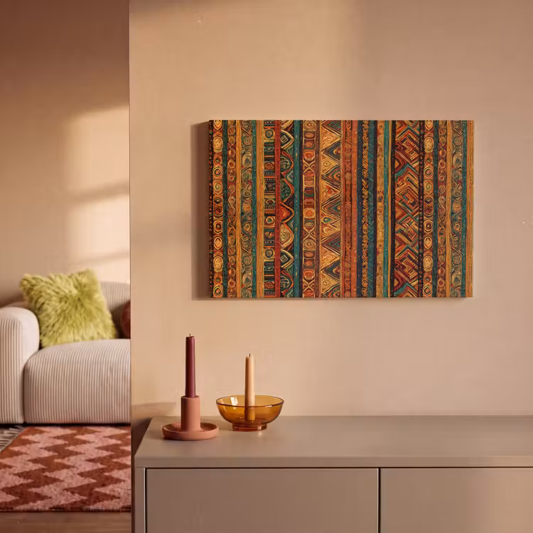 Leinwandbild - Farbenfroh – Ethnisch – Folkloristisch – Gemustert — 2