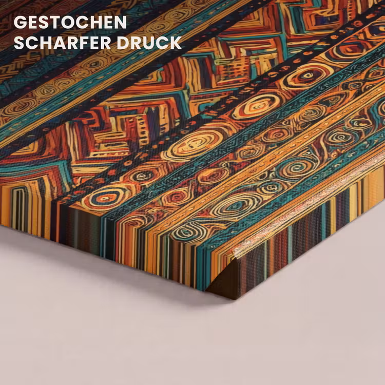 Leinwandbild - Farbenfroh – Ethnisch – Folkloristisch – Gemustert — 4