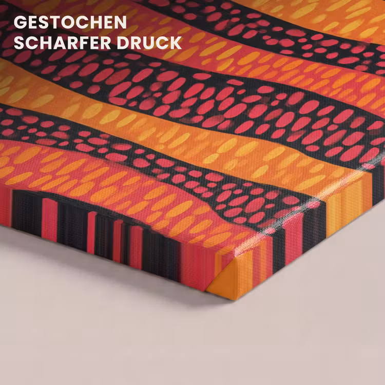 Leinwandbild - Orange – Rosa – Ausdrucksstark – Muster — 4