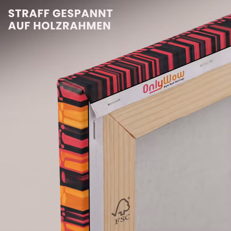 Leinwandbild - Orange – Rosa – Ausdrucksstark – Muster — 5