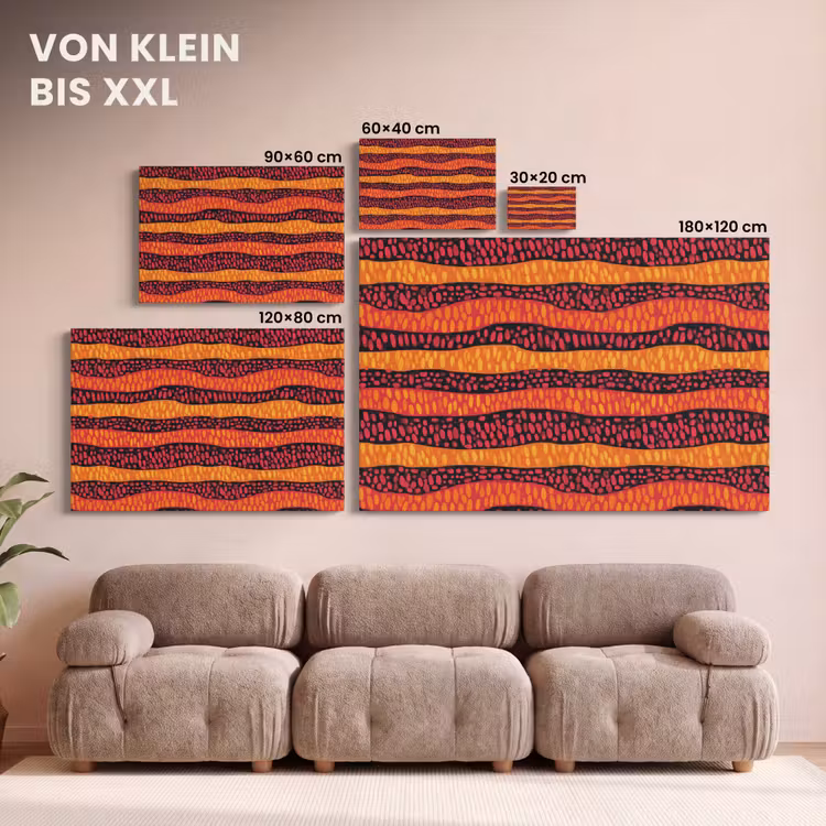 Leinwandbild - Orange – Rosa – Ausdrucksstark – Muster — 6