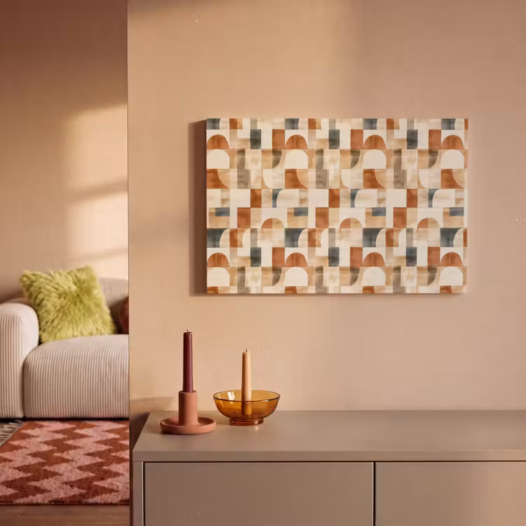 Leinwandbild - Terrakotta – Geometrisch – Aquarell – Textur — 2