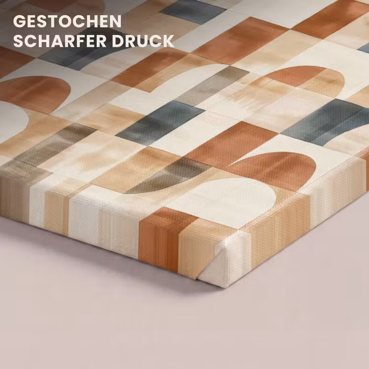 Leinwandbild - Terrakotta – Geometrisch – Aquarell – Textur — 4