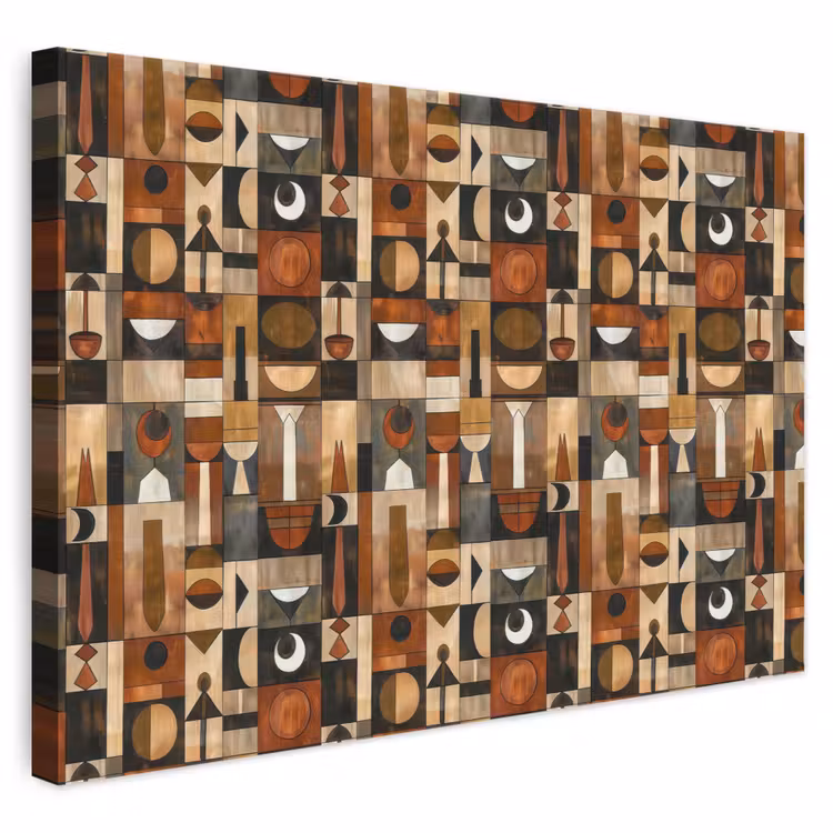 Leinwandbild - Terrakotta – Geometrisch – Mid-Century – Muster — 1