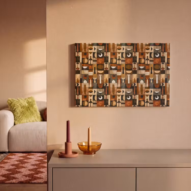 Leinwandbild - Terrakotta – Geometrisch – Mid-Century – Muster — 2
