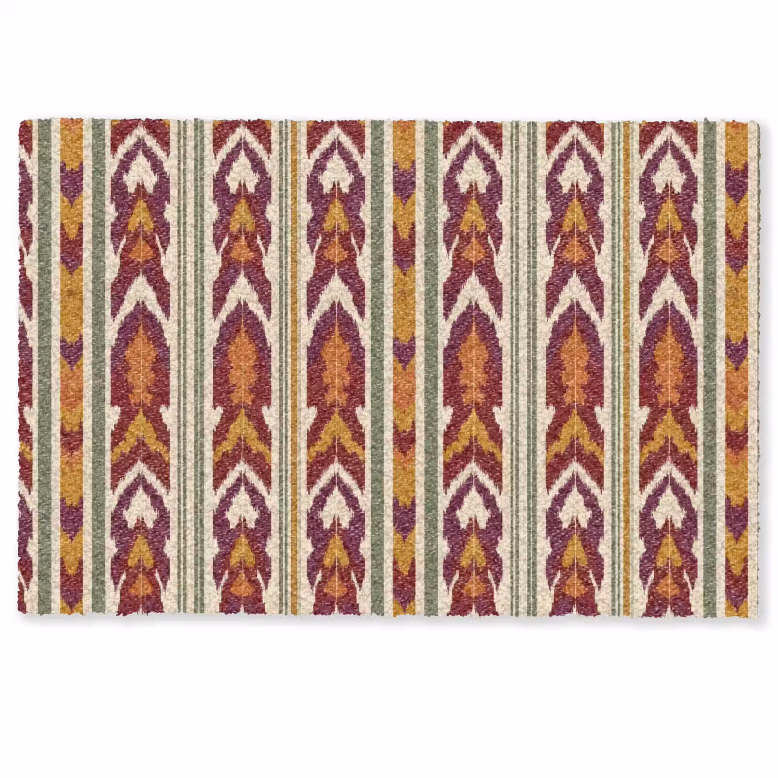 Fußmatte - Ikat – Bordeauxrot – Ethno – Muster — 1