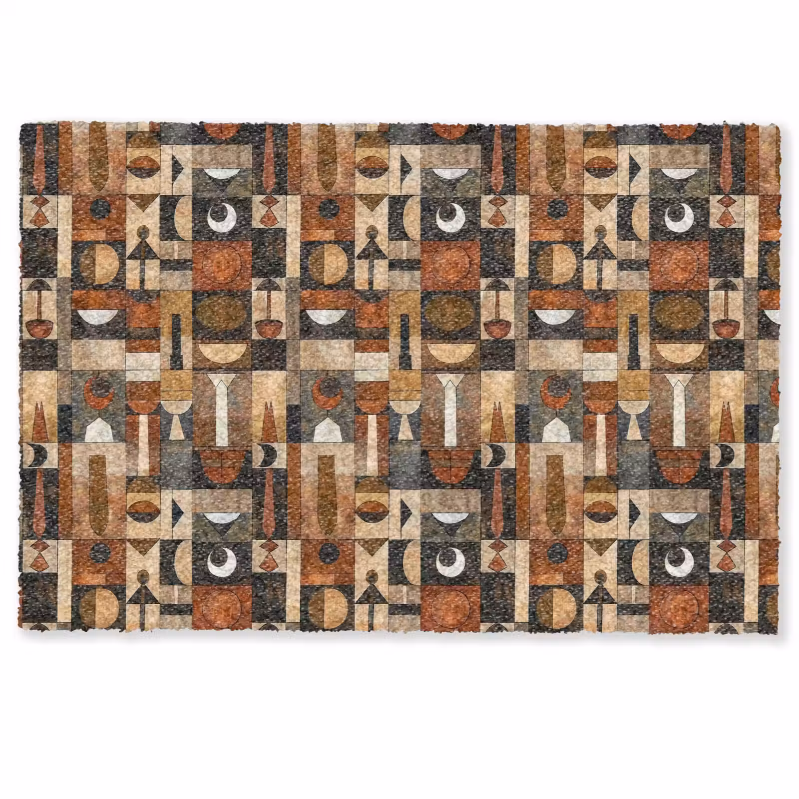 Fußmatte - Terrakotta – Geometrisch – Mid-Century – Muster — 1