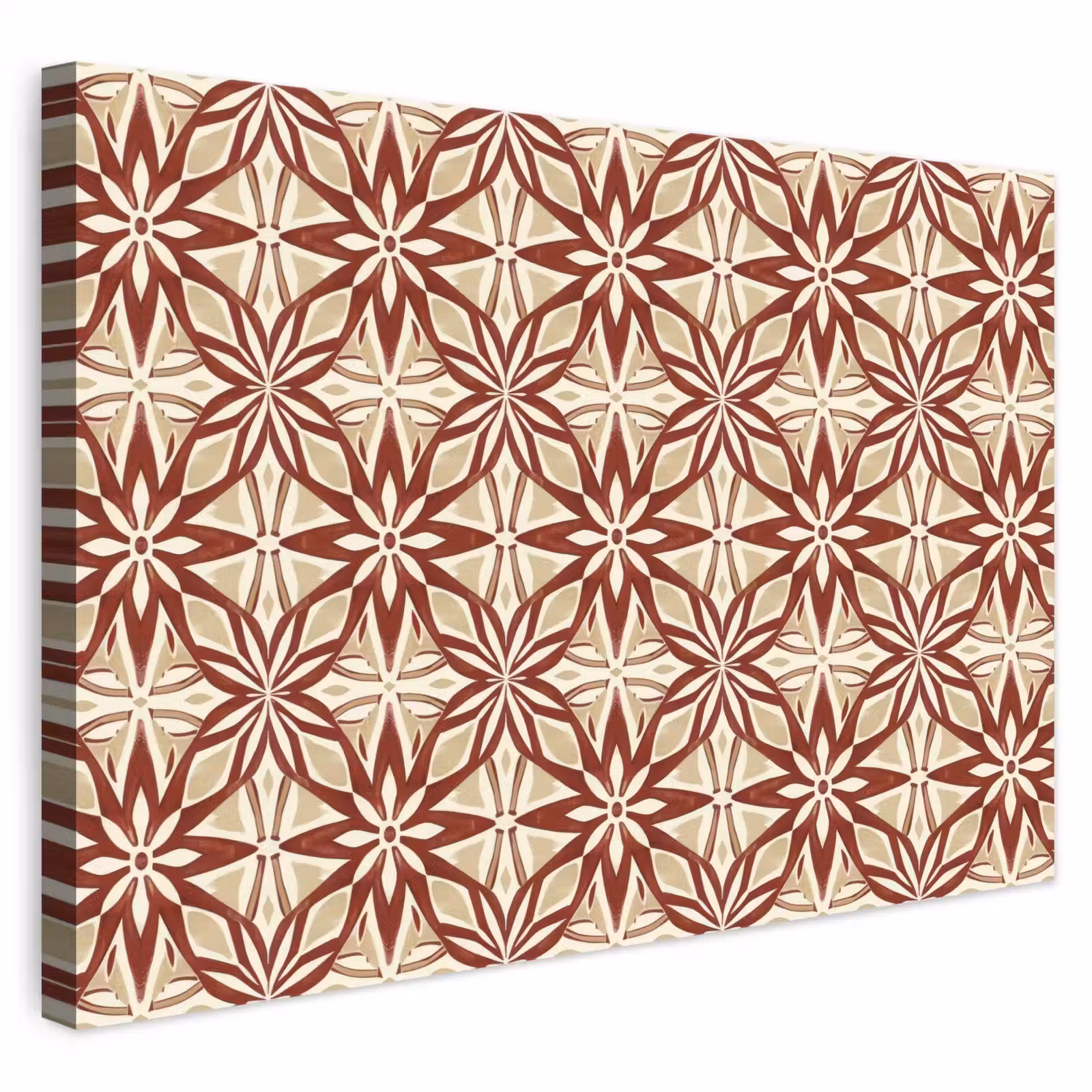 Leinwandbild - Bordeauxrot – Geometrisch – Fliese – Muster — 1