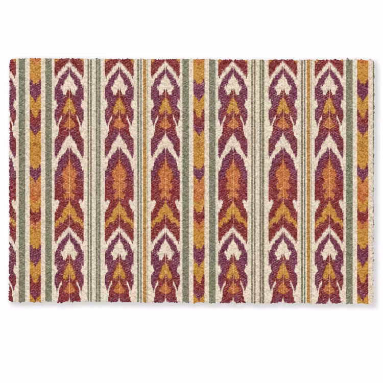 Fußmatte - Ikat – Bordeauxrot – Ethno – Muster — 1