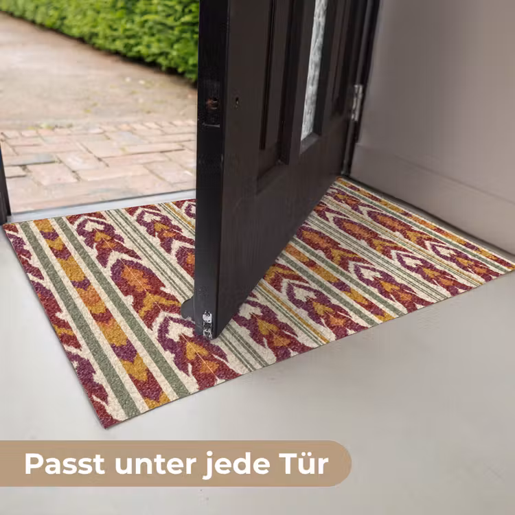 Fußmatte - Ikat – Bordeauxrot – Ethno – Muster — 7