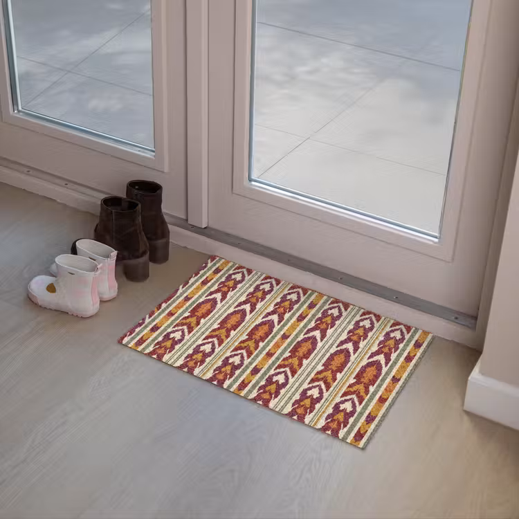 Fußmatte - Ikat – Bordeauxrot – Ethno – Muster — 8